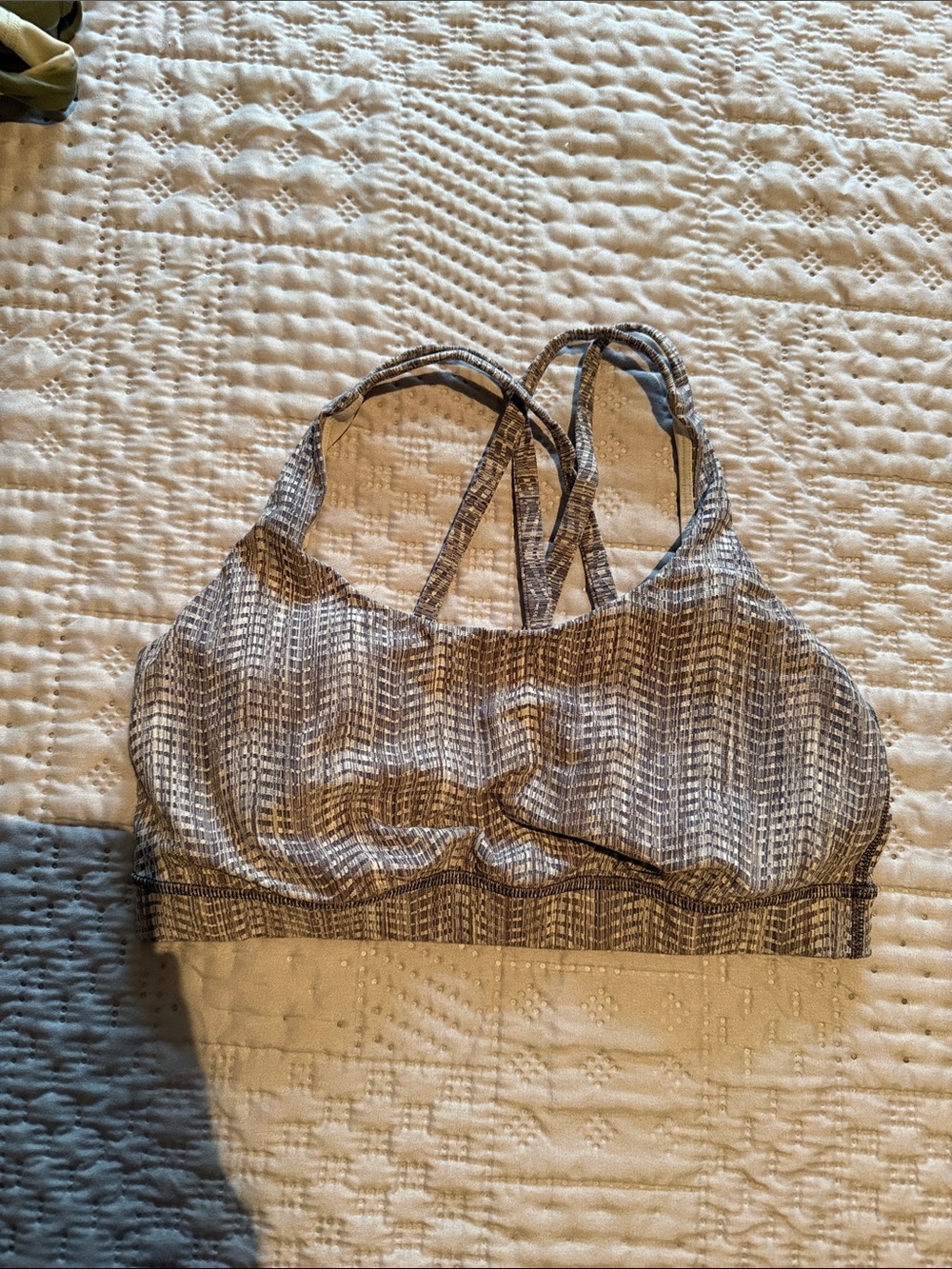 Lululemon Gray Patterned Strappy sports bra, size 8